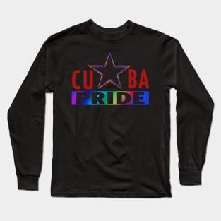 Cuba Gay Pride Star Rainbow Long Sleeve T-Shirt